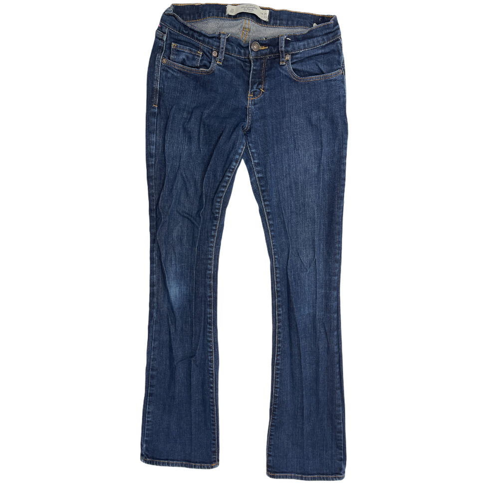 Abercrombie Fitch Bootcut Jeans Women Size 2 Dark Blue Denim Low Rise Y2K